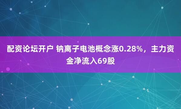 配资论坛开户 钠离子电池概念涨0.28%，主力资金净流入69股